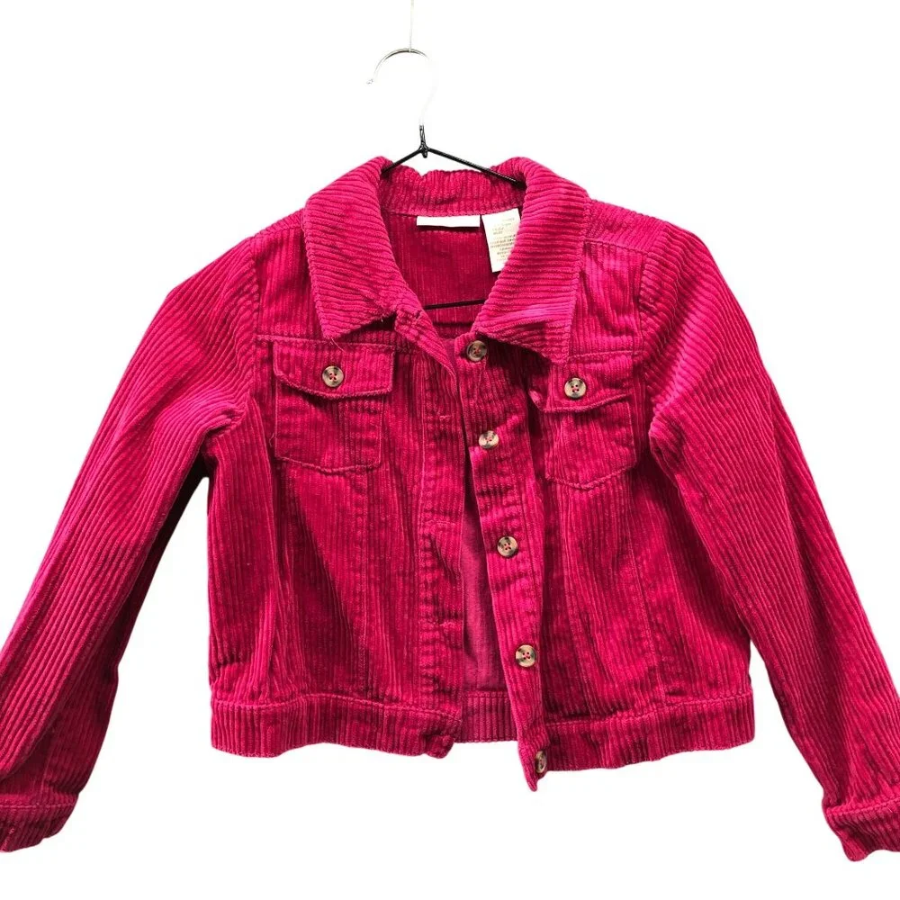 Cynthia Rowley Girls 10-12‎ (L) Pink Corduroy Jacket Cropped Cotton